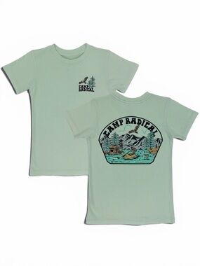 Mint Graphic Camp Radical Kids Tee